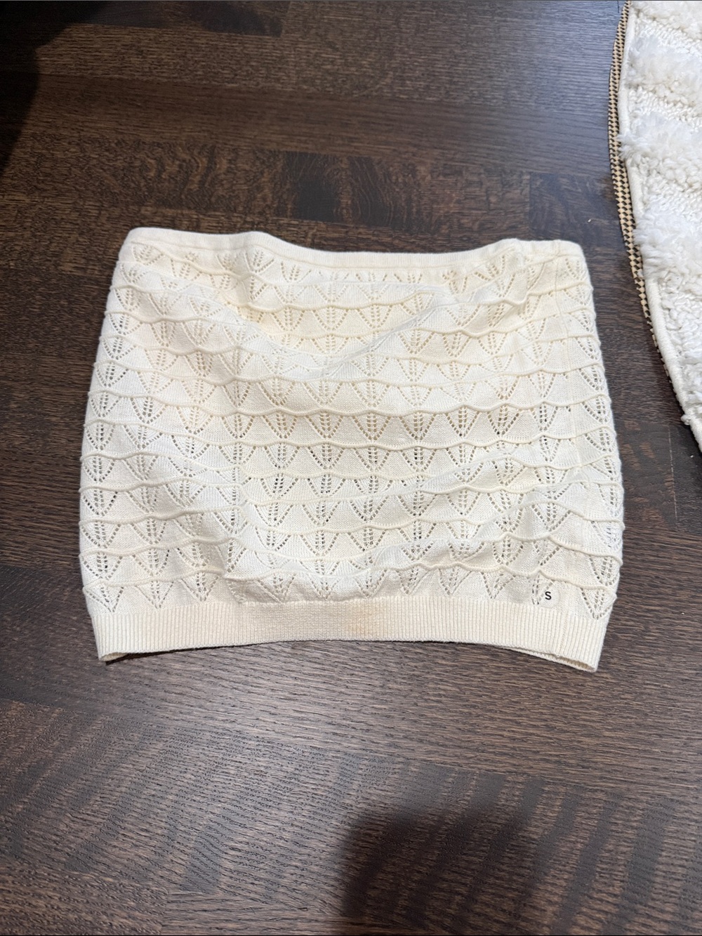 American Eagle Outfitters Cream Knit Mini Skirt